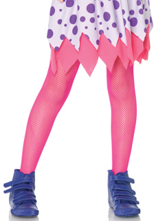 Coco Children's Fishnet Tights - XL - Neon Pink
