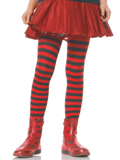 Ana Children's Striped Tights - XL - Black/Red