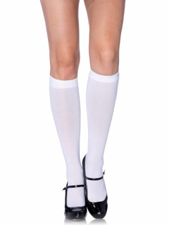 Winnie Opaque Knee High Socks - O/S - White