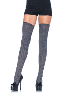 Athena Heather Thigh High Stockings - O/S - Grey