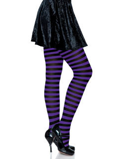 Jada Striped Women's Tights - O/S - Black/Purple