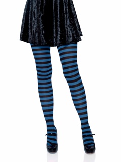 Jada Striped Women's Tights - O/S - Black/Blue