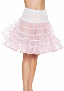 Knee Length Layered Petticoat Costume Skirt - O/S - Pink