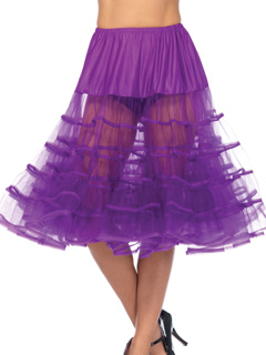 Knee Length Layered Petticoat Costume Skirt - O/S - Purple