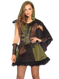 Darling Robin Hood Costume - M - Olive/Brown