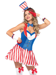 Yankee Doodle Darlin' Costume - M/L - Multicolour