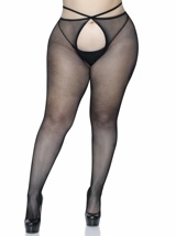 Olivia Plus Fishnet Crotchless Tights