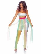 Multi Slit Sheer Full Length Maxi Skirt
