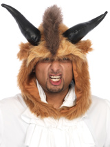 Men's Brutal Beast Hood Mask With Horns