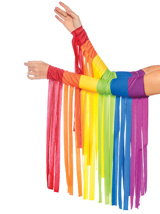 Rainbow Fringe Arm Pieces Festival Accessory