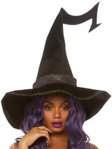 Bewitched Velvet Witch Hat With Sparkling Trim
