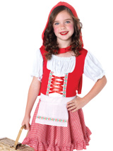 Girl's Lil' Miss Red Riding Hood Costume - S - Red/White