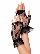 Fingerless Lace Ruffle Gloves
