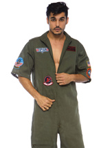 Men's Top Gun Costume Short Flight Suit