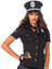 Police Shirt with Badge Accents and Tie - M - Black