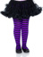 Ana Children's Striped Tights - L - Black/Purple