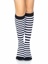 Pippi Striped Knee High Socks - O/S - Black/White