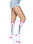 Pussycat Knee High Socks - O/S - White/Pink