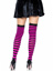 Cari Striped Stockings - O/S - Black/Neon Pink
