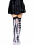 Jude Harlequin Thigh High Stockings - O/S - Black/White