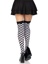 Poppy Checkerboard Thigh High Stockings - O/S - Black/White