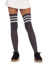 Gina Athletic Thigh High Stockings - O/S - Black/White