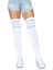 Gina Athletic Thigh High Stockings - O/S - Pink/Blue