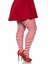 Plus Jada Striped Women's Tights - 3X/4X - White/Red