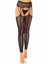 Eva Striped Garter Belt Stockings - O/S - Black