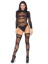Truth Or Dare Bodysuit And Thigh Highs Set - O/S - Black