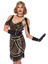 Speakeasy Sweetie Flapper Costume - L - Black/Gold