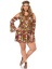 Plus Starflower Hippie Costume - 3X/4X - Multicolour