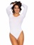 Flawless Opaque Long Sleeve Bodysuit - O/S - White