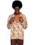 Men's 1970s Floral Disco Costume Shirt - M/L - Multicolour